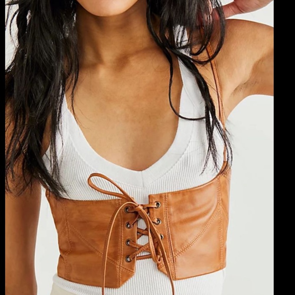 Free people corset belt new vein tire in color adobe s/m